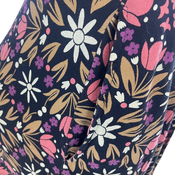 Mata Traders Womens Floral Organic Cotton Midi Dress Black Multicolor Size XS - Picture 4 of 7